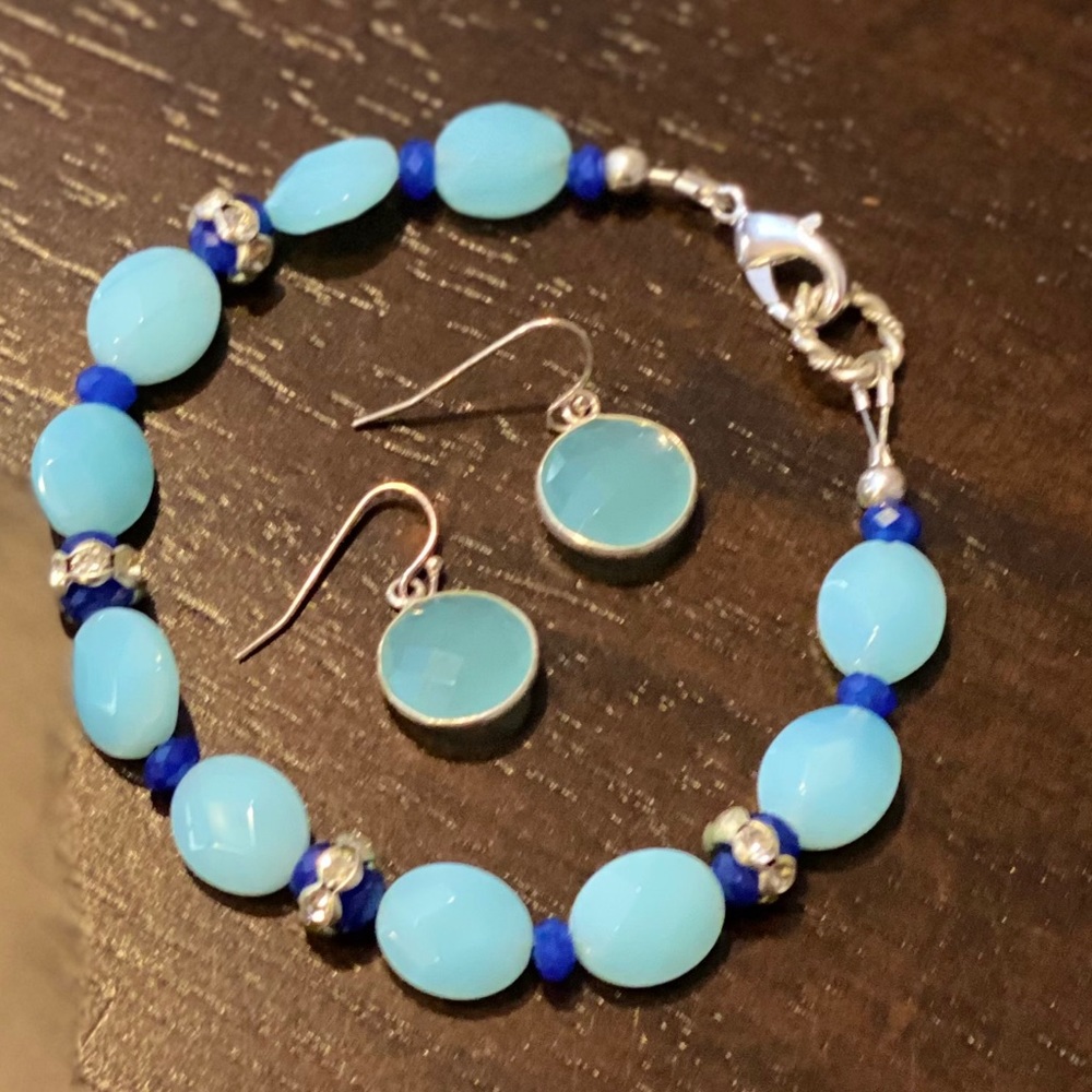 Bracelet earrings set Amonizite